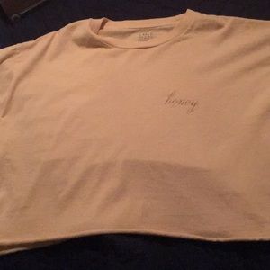 Brandy Melville yellow alena Honey cropped t-shirt
